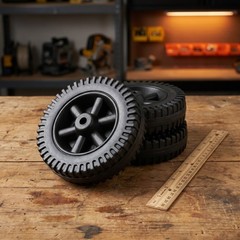 3Pcs Heavy Duty Replacement Wheels for Cart Black Hdpe Set