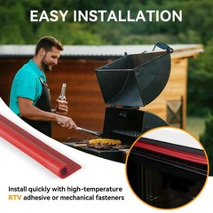13FT High-Temperature P-Type Silicone Gasket Seal,7/16″ x 7/8″ red iron