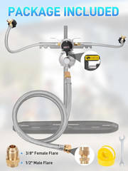RV 2-Stage Auto Changeover LP Propane Gas Regulator with 48″ Stainless Braided R