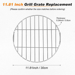 1 Pack round Grill Grate Replacement, Upgraded Thickened BBQ High Heat Stainless