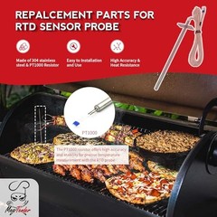 7“ RTD Temperature Probe Sensor, Replacement for Traeger Internal Grill Probe