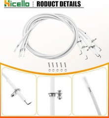 5PCS Grill Igniter Wire Kit & Ceramic Electrode Replacement Silver