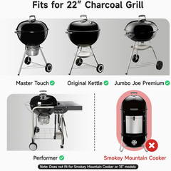 Hinged Grill Grate for Weber 22 Charcoal Grills Original Kettle Master Touch