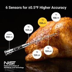 ThermoMaven Smart Bluetooth Wireless Meat Thermometer, 10X 6.6 inches, Red
