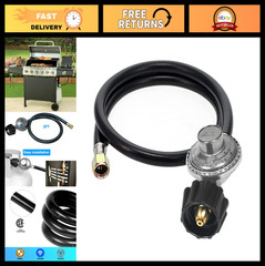 2-Foot Propane Gas Grill Regulator & Hose – Replacement for BBQ Grills, Heaters