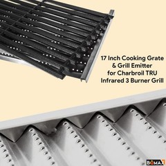 Cooking Grate & Grill Emitter 17″ for Charbroil TRU Infrared 3 Burner Grill – 3