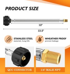 NUPICK 12 in RV Propane Hoses, Propane Pigtail Hose with 1/4″ Male NPT & QCC …