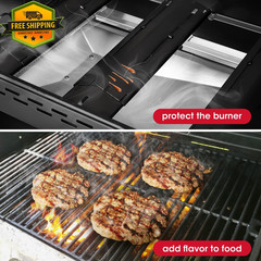 4 Pack Adjustable Grill Heat Plates Heavy Duty Flame Tamer Burner Covers