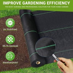 4FT x 100FT Weed Barrier Landscape Fabric Heavy Duty, 3.2oz Gardening Weed Co…