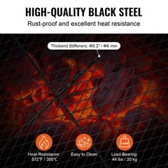 VEVOR 32″ Rectangle Cooking Grate Fire Pit Grill Grate X-Marks Heavy-Duty Steel