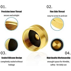 ANPTGHT 6pcs Refill Propane Bottle Cap Solid Brass 1lb Tank Sealed 6