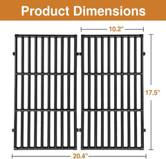 7637 Grill Grates Replacement Parts for Weber Spirit I & 2 200 Series Cast Iron