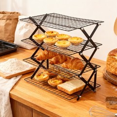 Foldable 234Tier Cooling Rack for Baking Stackable Roasting Rack Space Saver