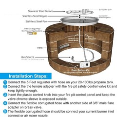 Propane Gas Fire Pit/Fireplace Safety Valve Control System Kit Assembly