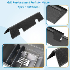 7636 69787 67060 Porcelain Bars Grill Burner Heat Deflector Weber Spirit II 300