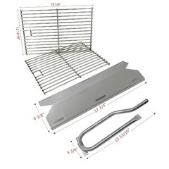 Gas Grill Parts Kit 3 Burner 15 13/16 x 4 3/8 Inch Stainless Steel Heat Plates