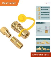 Natural Gas Quick Connect Fittings Brass 3/8 Inch Propane Hose Plug Set