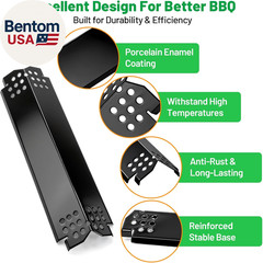 14.6″ L Grill Heat Plates 4 Pack, Porcelain Steel Gas BBQ Grill Burner Covers, H