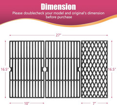 Cast Iron Grill Grates for Dyna Glo 4 Burner DGH450CRP DGH450CRP-D, 5 Burner DGH