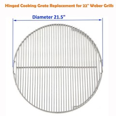 GRILLJOB 22″ Stainless Steel 304 Weber Hinged Grill Grate 22 inch Replacement…