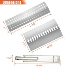 LPTNFRTN Stainless Steel 5pcs 16631 Flame Tamer Flavor bar and 4pcs 16520 Hea…