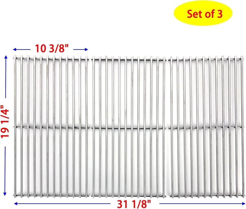 19-1/4″ Stainless Steel Grill Grates Replace for Brinkmann, Charmglow, Jenn Air