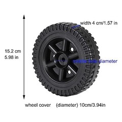 G206-0025-W1 Plastic Wheel Replacement Parts for Grill Wheels, 2pcs With black