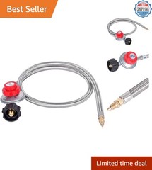 Adjustable High Pressure Propane Regulator 4FT with Hose – Ideal for Fish Fryers