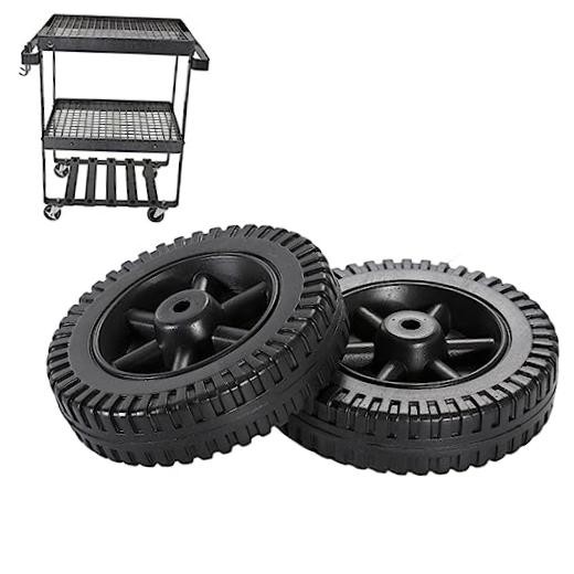 G206-0025-W1 Plastic Wheel Replacement Parts for Grill Wheels, 2pcs With black