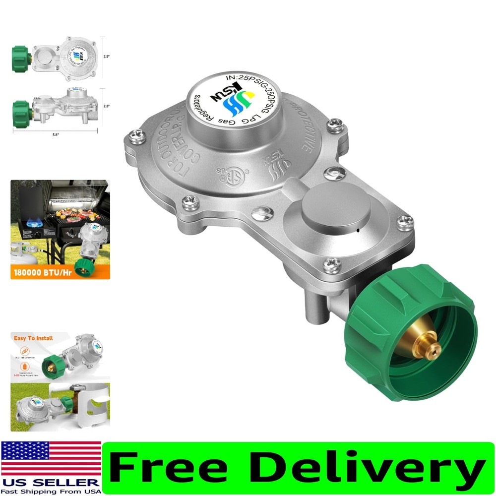 High-Performance 2 Stage Propane Regulator with QCC 1 & 3/8″ NPT Connection