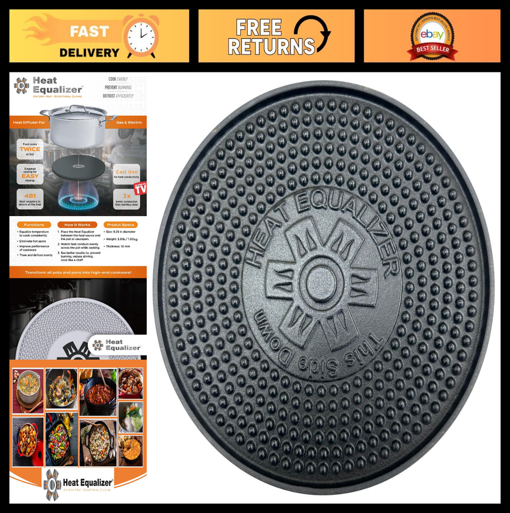 9.25″ Cast Iron Heat Diffuser Plate for Gas, Electric & Induction Stoves | Simme