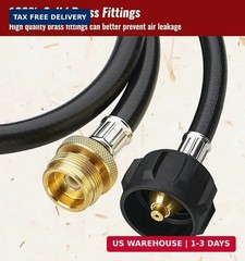CALPOSE 6 Feet Propane Adapter Hose, 1lb to 20lb Adapter Converts 1lb Appliances