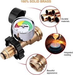 1-2PCS Propane Tank Adapter with Upgraded Propane Tank Gauge POL LP Tank to QCC1