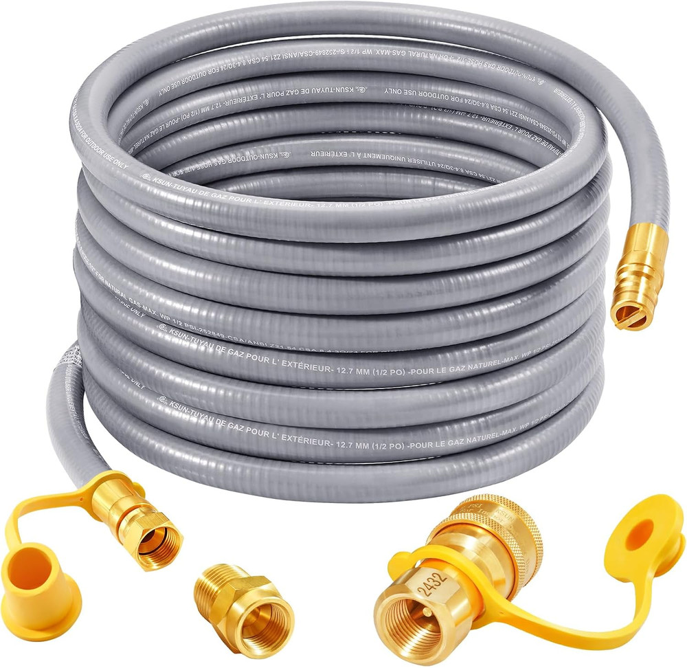 18 FT 1/2″ ID Natural Gas Hose with Quick Connect Fitting, Natural Gas Conversio