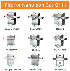 S8C011 Grill Grates Heat Plates Burners Replacement for Napoleon LEX485/605/730