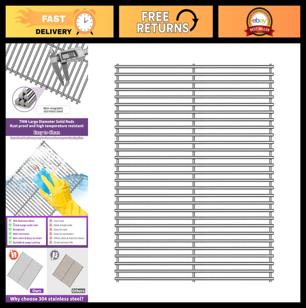 Stainless Steel Cooking Grates 21.75″ Replacement for Traeger Pro 575/22 Grill