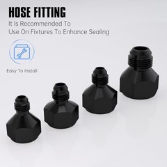 6AN Female to 4AN Male Flare Aluminum Black Hose Reducer Fitting 6AN-4AN-2PCS