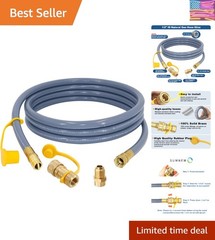 Natural Gas Hose 12 Feet 1/2 Inch Quick Disconnect.