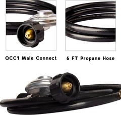 Airtight 6-Foot Propane Hose with Elbow for Blackstone 17&22 Inch Griddles