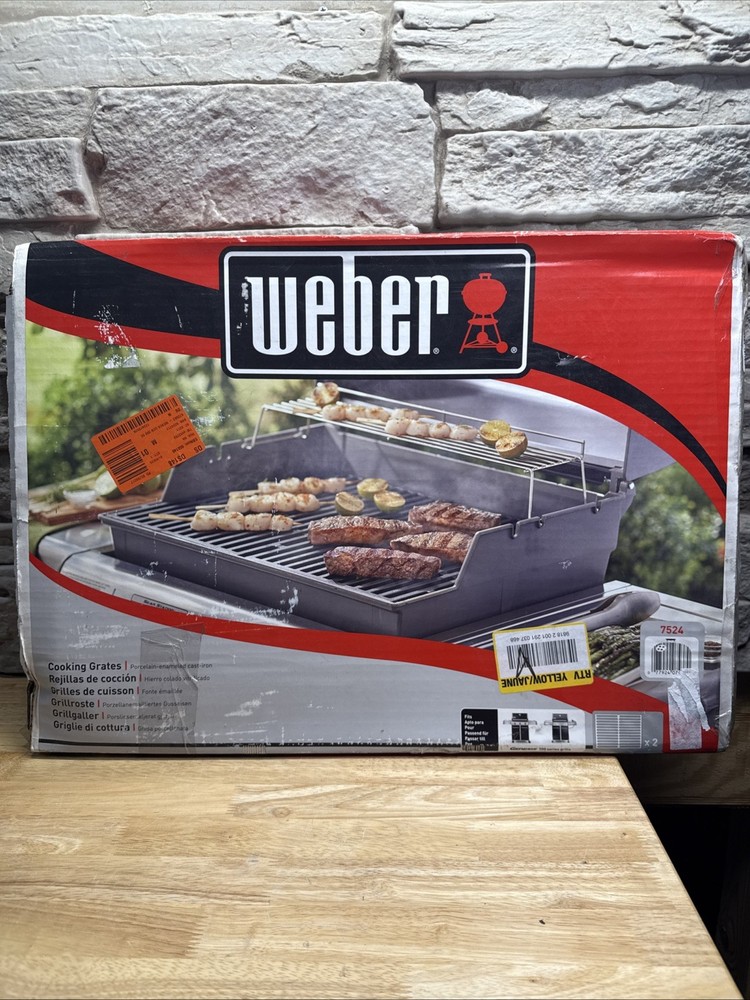 Weber 7524 Genesis 300 Cooking Grates 2 Pack Cast Iron OEM New Open Box