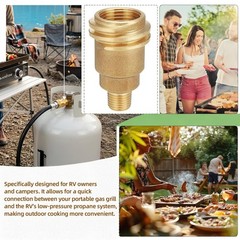 JINYI Propane Quick Connect Adapter, QCC1 Type 1 to 1/4 0.25 inches, Golden