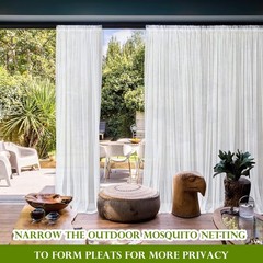 2 Panels Garden Netting Size Adjustable Porch Screen Mesh Outdoor Curtains Li…