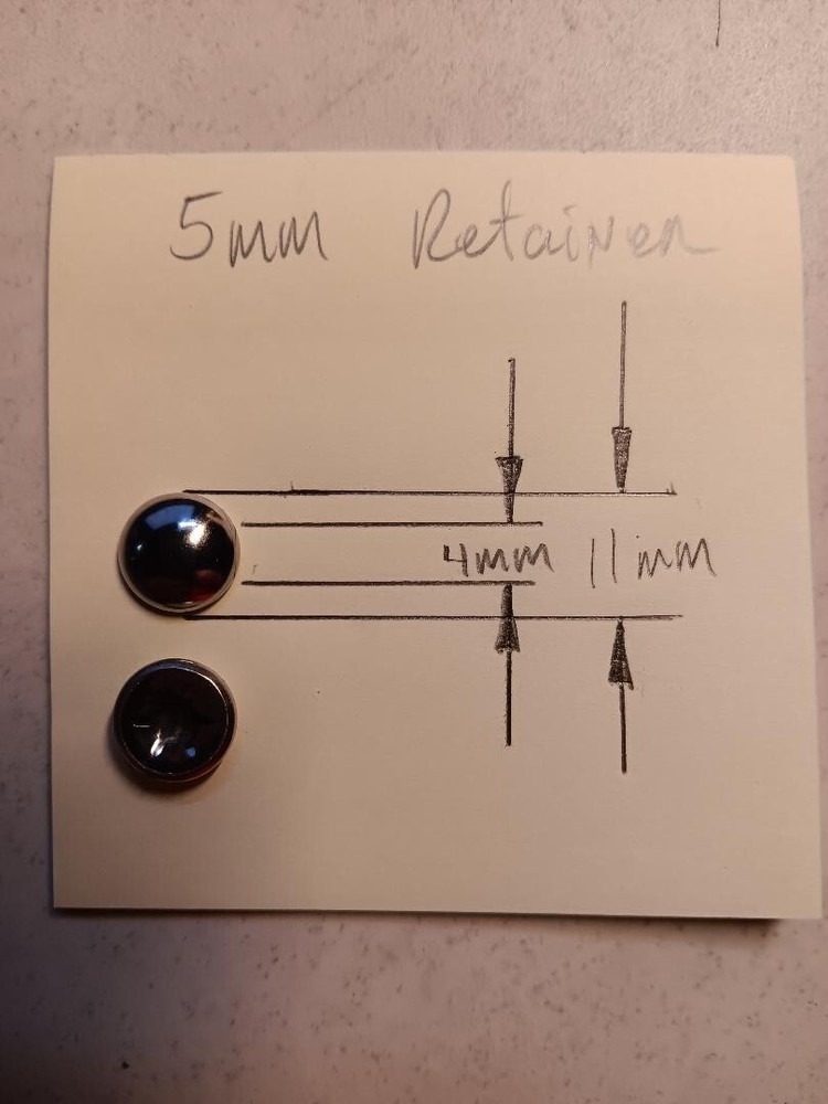 2X 5 mm .196″ AXLE FASTENER RETAINER CLIP Dome Capped FOR ROUND ROD