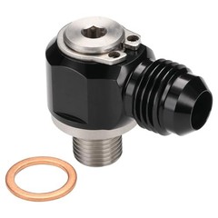 6AN Male Flare Banjo to M10x1.0 Stainless Steel Banjo Bolt 6AN to M10x1.0 Black
