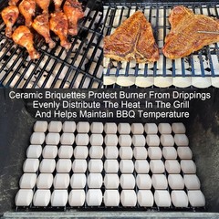 Turbo/Nexgrill Gas Grill Ceramic Briquettes, Set of 100 pcs