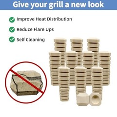 100Pcs Ceramic Briquettes Replacement for Alfresco Artisan Grill Parts