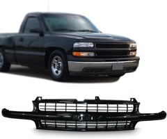 Front Grille Grill Black Compatible with 1999-2002 Chevrolet Silverado 1500 2500