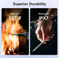 Wireless Bluetooth Meat Thermometer – 2 Probes & App 2 Probes, Black/Gray