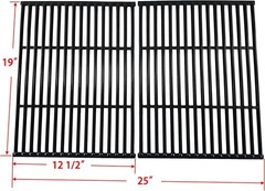 Grill Grates BBQ Grate Grid 19×25″ 2pcs Porcelain Coated Cast Iron Replacement