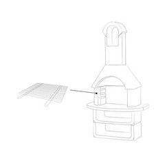 Barbecue Grid 26 3/8×15 11/16in Grill for Rust Fire Place Universal BitWa